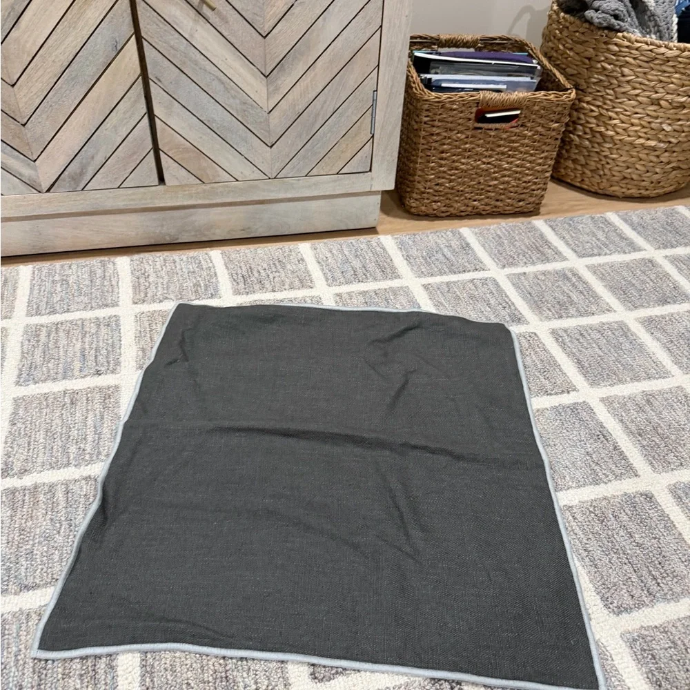 West Elm Charcoal pillow cover with Light Gray Trim